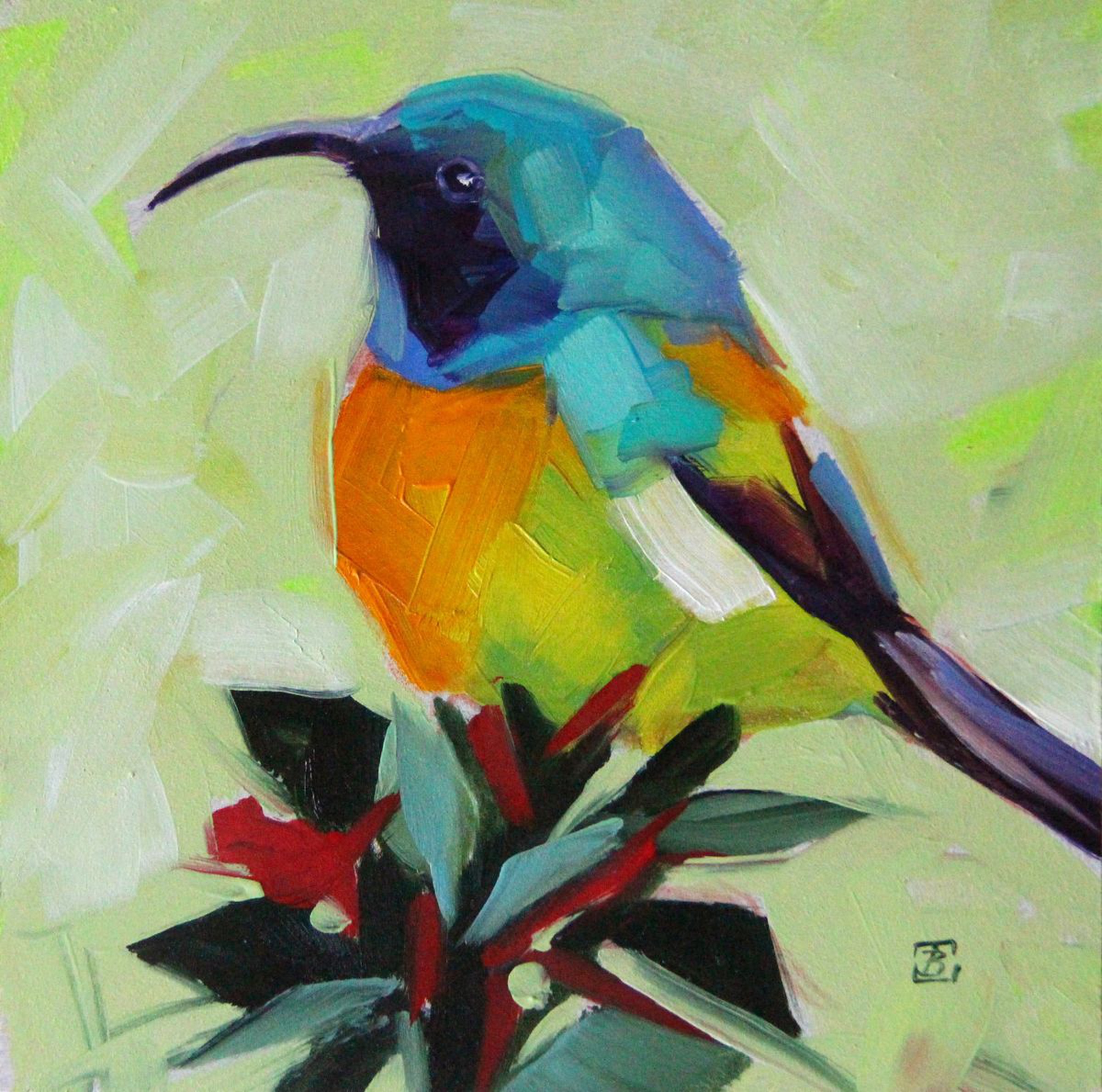 Hummingbird Oil Painting Birds Original Oil Pai Artfinder