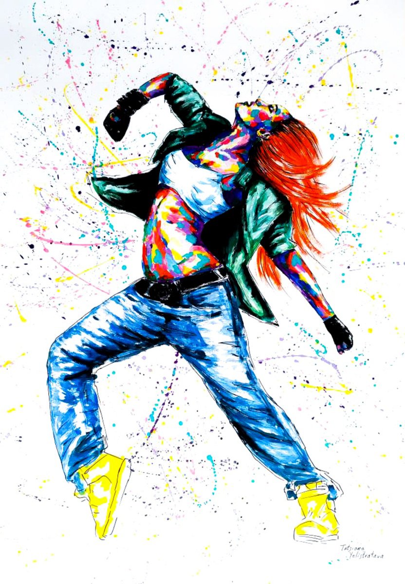 Urban And Pop Acrylic Painting , Dancing Through The Storm. By Tatsiana Yelistratava, 28 X 39, Artwork For Sale On Artfinder