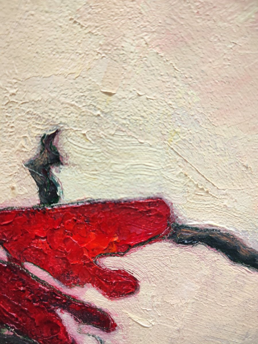 Impressionistic Botanical Oil Painting By Albina Urbanek, 19 X 19, Autumn Leaves Ikebana, Original Artwork