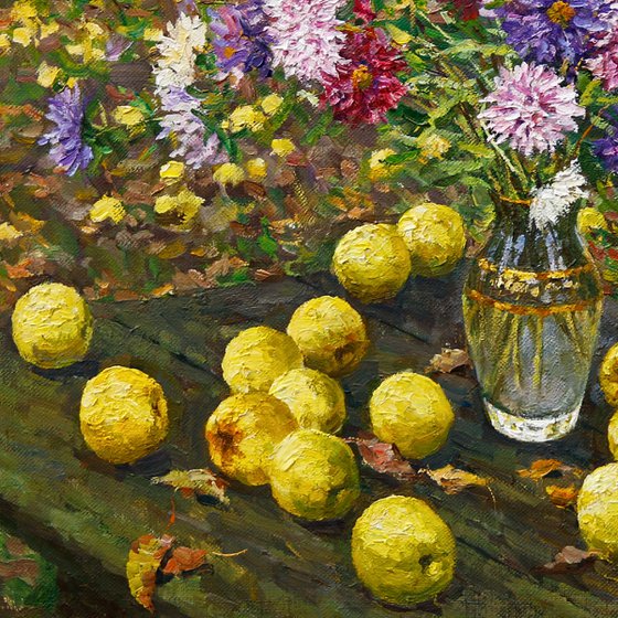 Still Life with Apples and Asters
