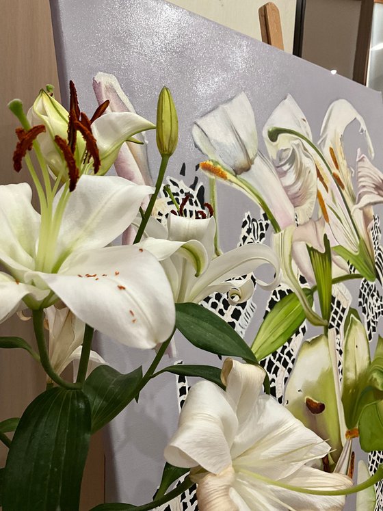 Lilies on Lace.