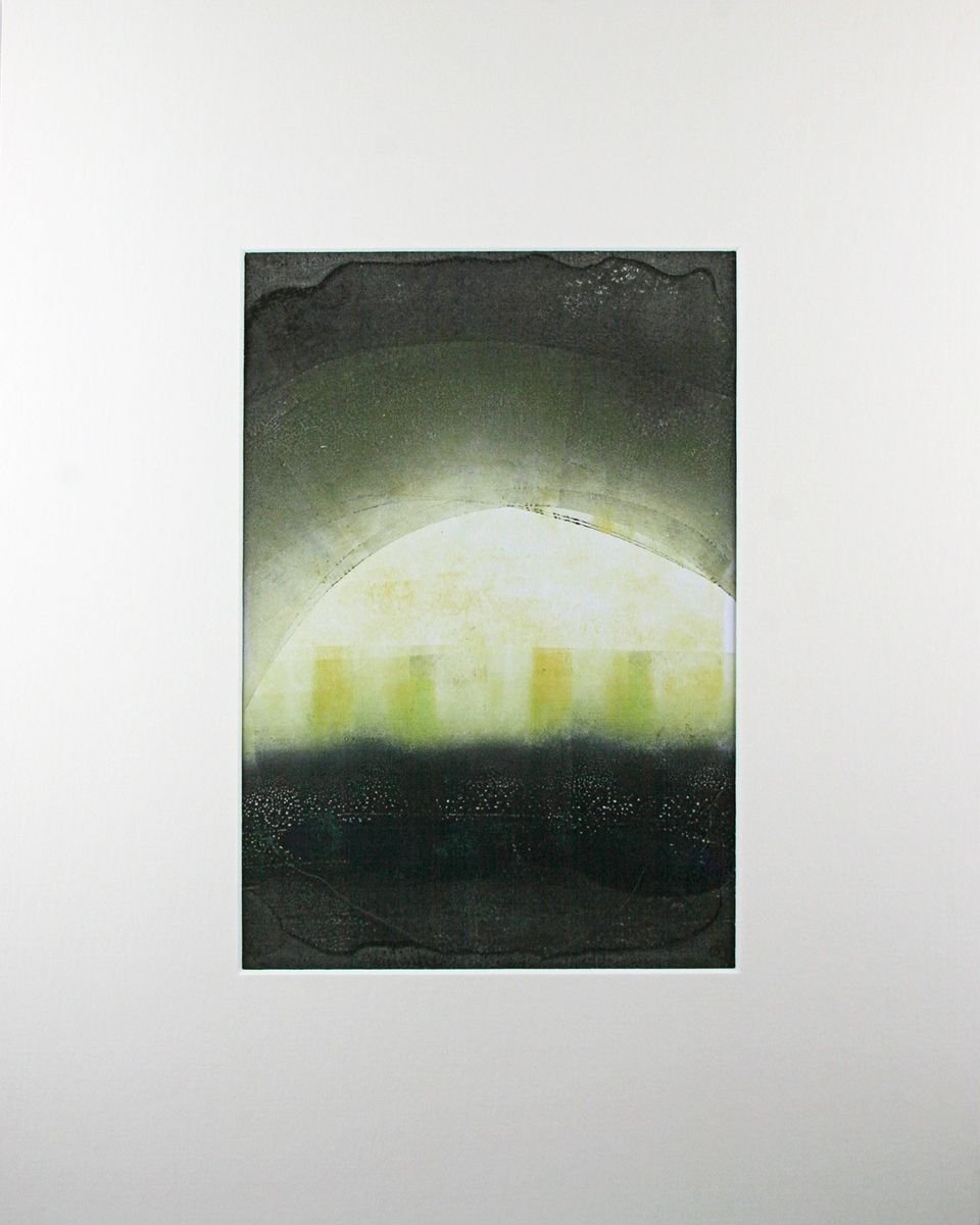 Midsummer - Mounted and Backed 50cm (20) x 40 cm (16) Original Signed Monotype by Dawn Rossiter