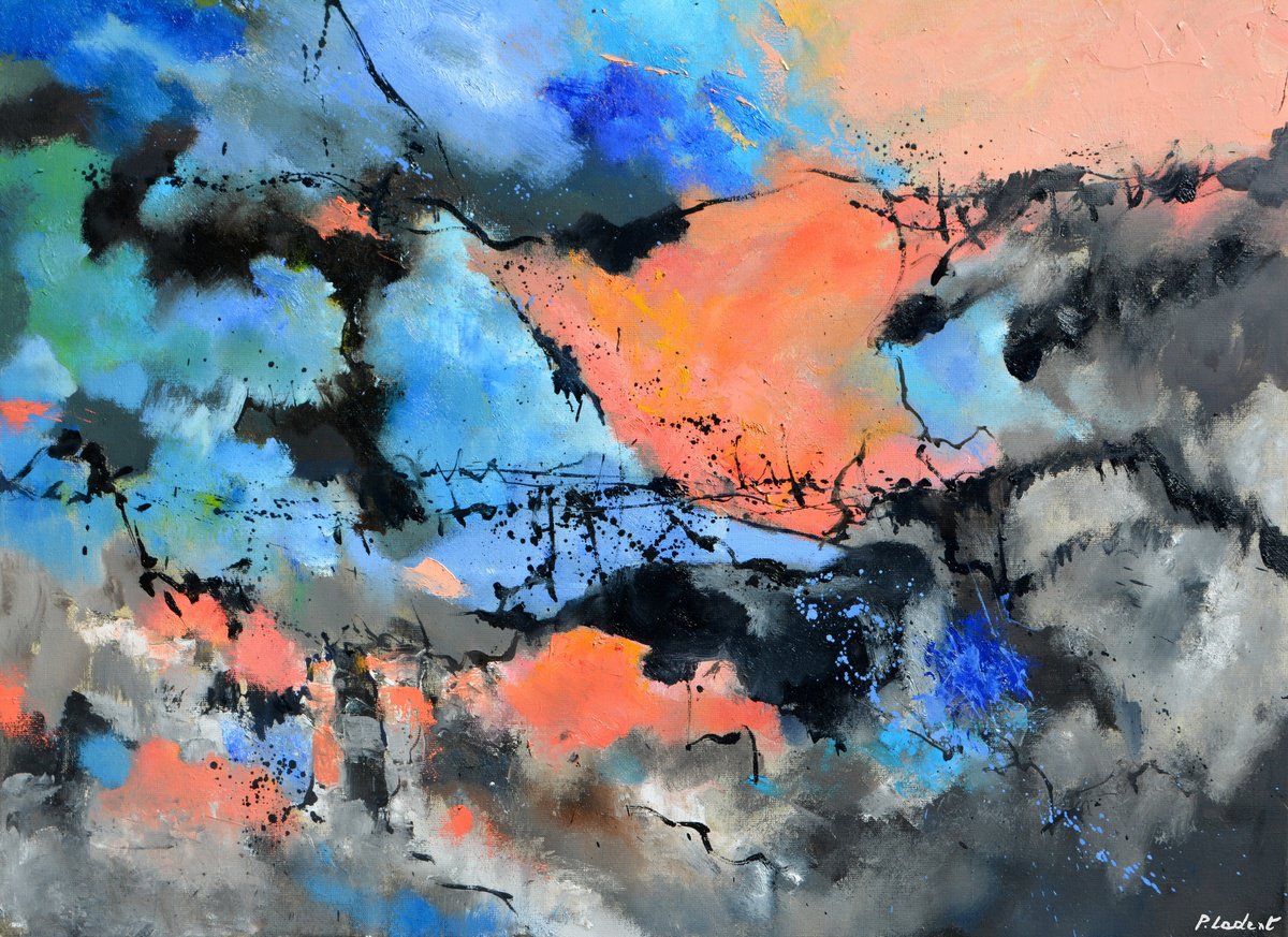 Abstract Oil Painting By Pol Henry Ledent, 39 X 31", Sea Of Dreams, Original Artwork