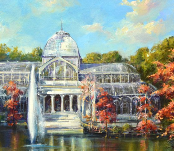 Palacio de Cristal Retiro Park | Autumnal Park with a Pond