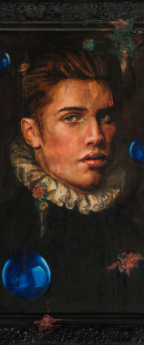 Gothic Portrait with Three Blue Balls by Oleksandr Balbyshev