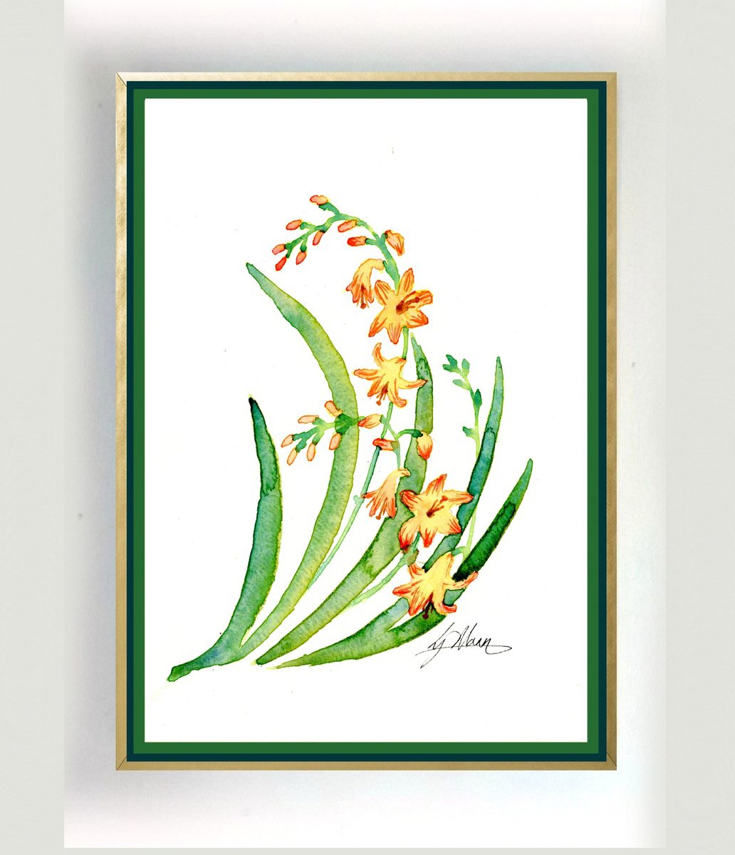 Crocosmia motif by Lisa Mann