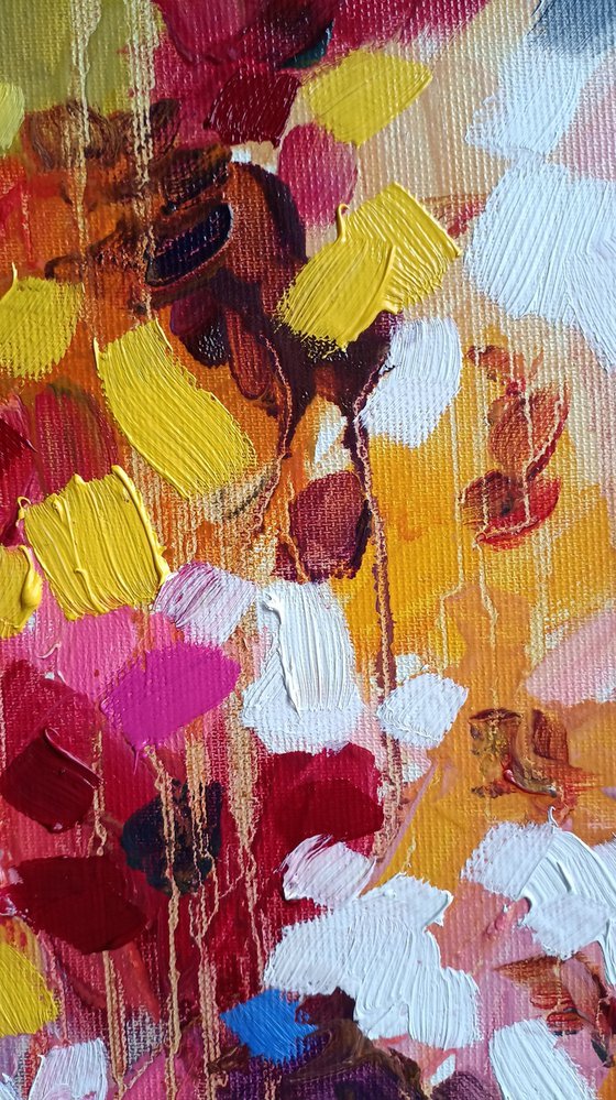 Flowers symphony - bouquet, flowers in vase, painting flowers, oil painting, flower, flowers painting original, oil painting floral,art, gift, home decor