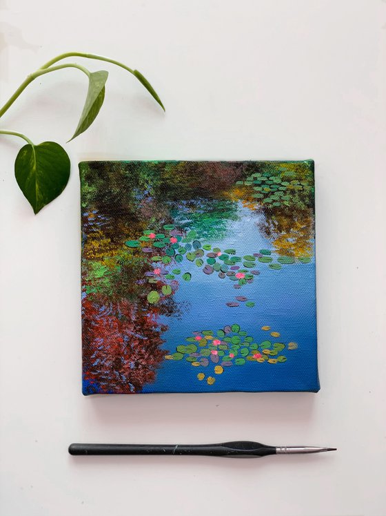 Monets garden II ! Small Painting!!  Ready to hang