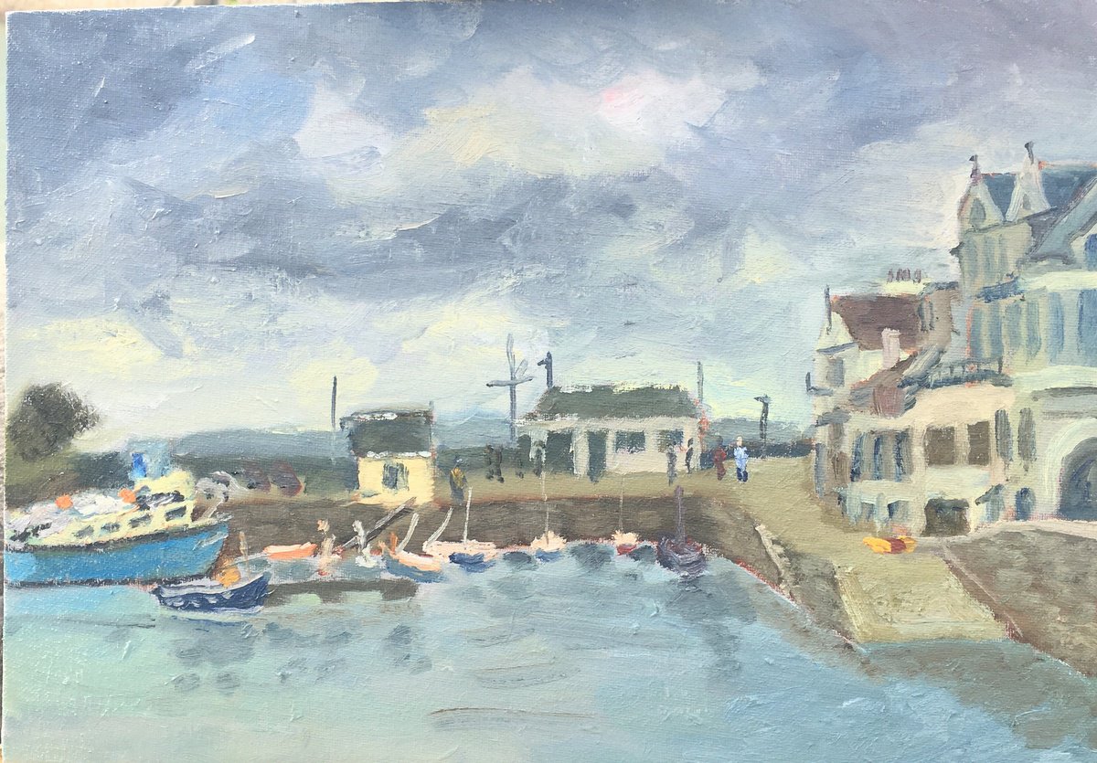Impressionistic Landscape Oil Painting By Julian Lovegrove Art, 14 X 10", St Mawes, Cornwall, Original Artwork