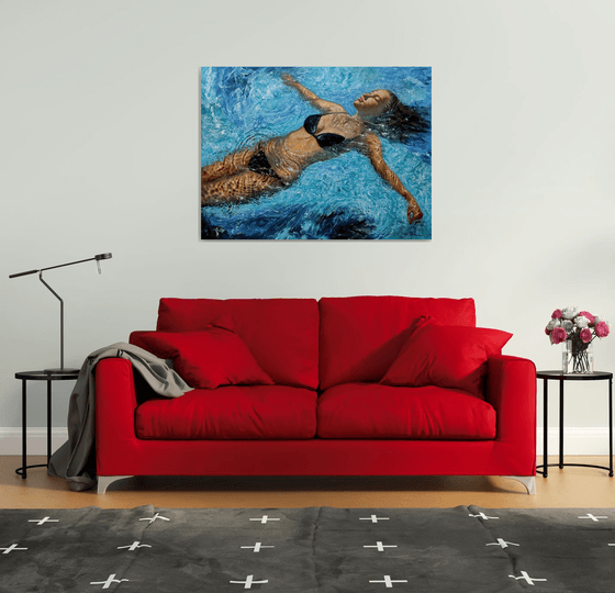 Girl swimming65(48x36 in)