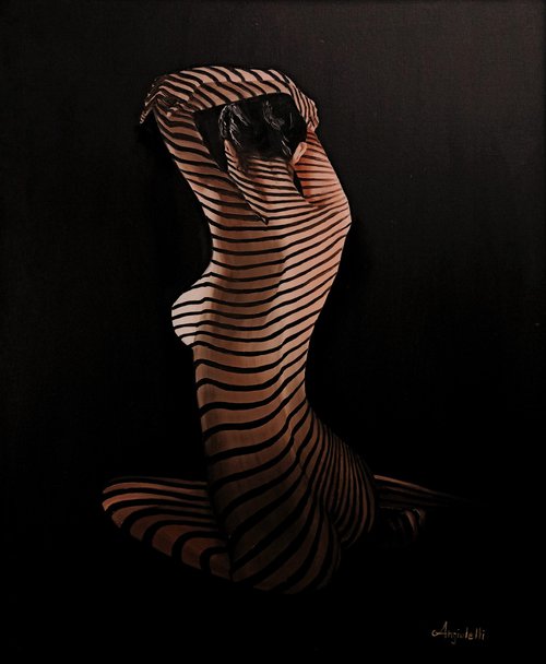 Darkness - nude -portrait by Anna Rita Angiolelli