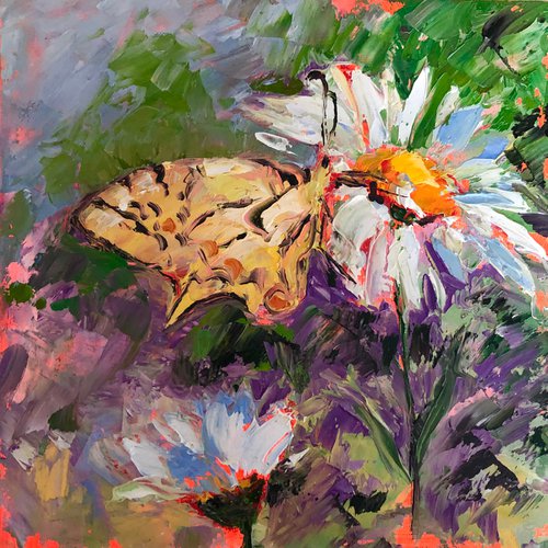 Butterfly and Daisy by Alexandra Jagoda (Ovcharenko)