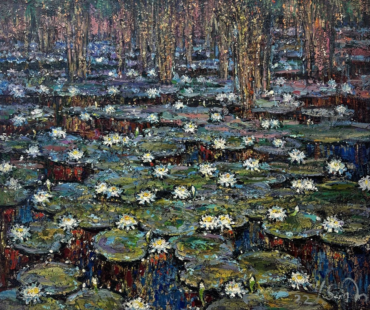 Impressionistic Landscape Oil Painting By Andrii Chebotaru, 47 X 39, Lyrical Mood Kyiv. Ukraine., Original Artwork