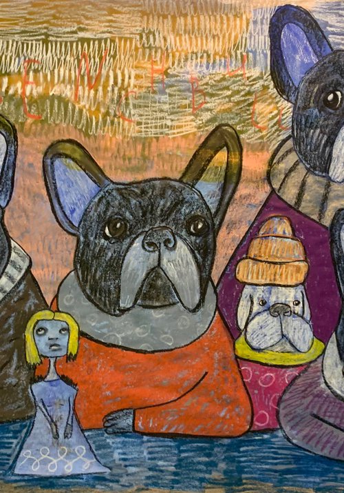 French bulldogs and Armenian princess. by Pavel Kuragin