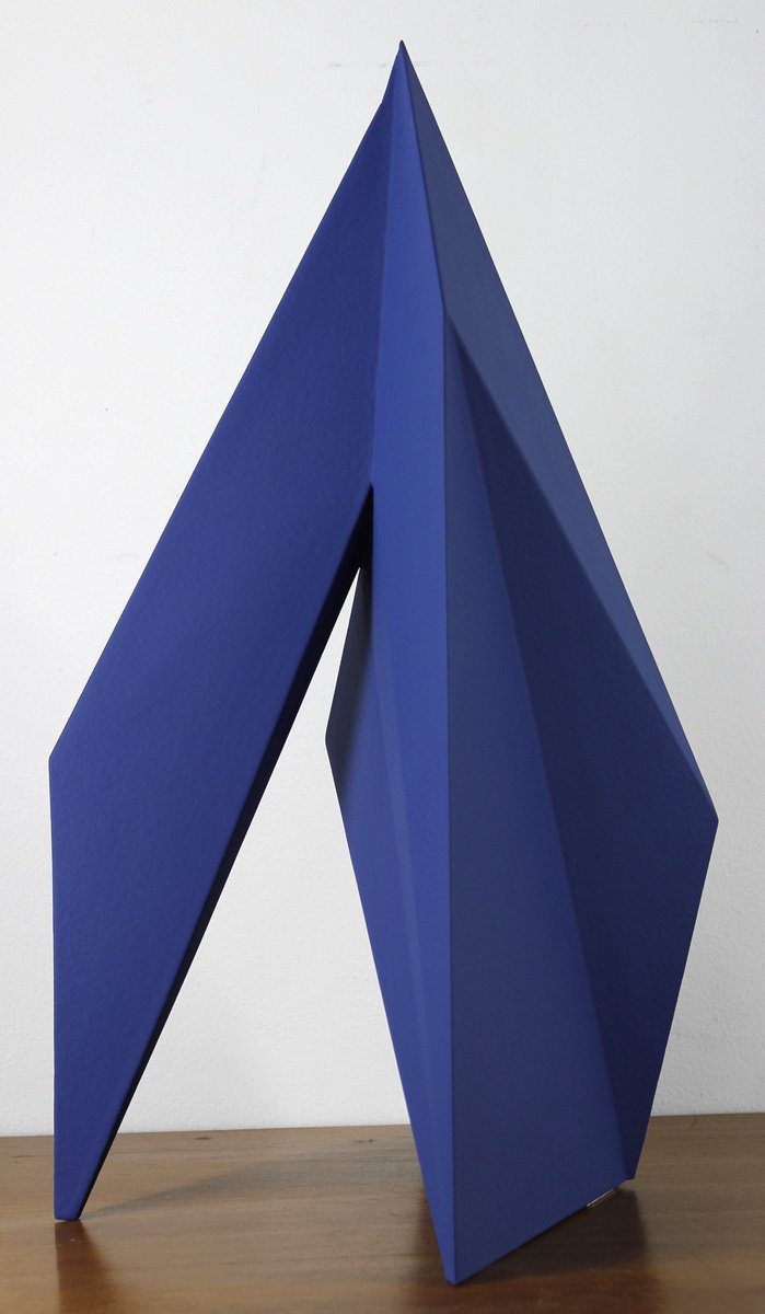 Abstract Sculpture By Alessandro Butera, 12 X 18, Blue Italian Design Sculpture, Original Artwork