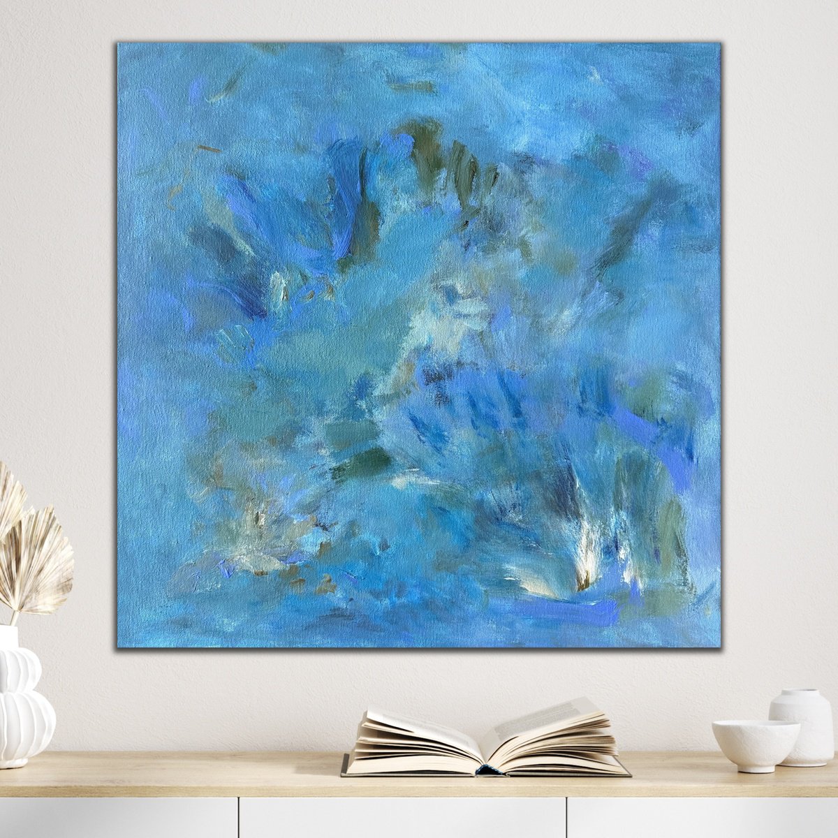 Expressive Abstract Acrylic Painting By Kylie Sams, 24 X 24", Oh This Place, Original Artwork