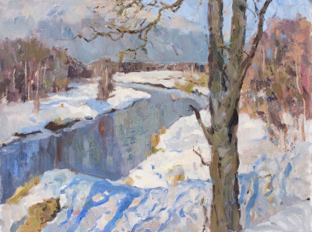 Winter day by the river by Ekaterina Belaya