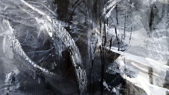 Between the Black and Divine 4 LIGHTSCAPE MINDSCAPE black greys and white abstract oneiric art by O KLOSKA