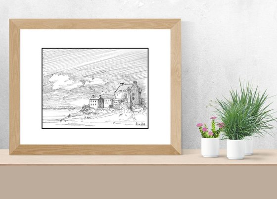 Set of two European castles