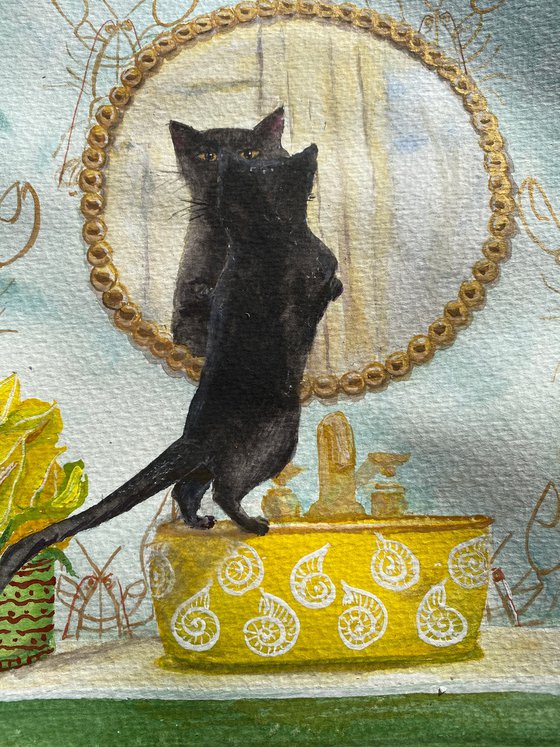 Whiskers and Whims: Home Adventures of a Black Cat - Mirror
