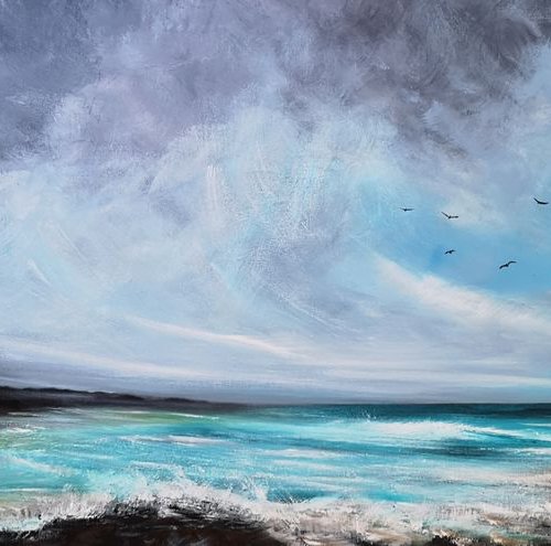 Come Rain Or Shine -  Seascape by Mel Graham