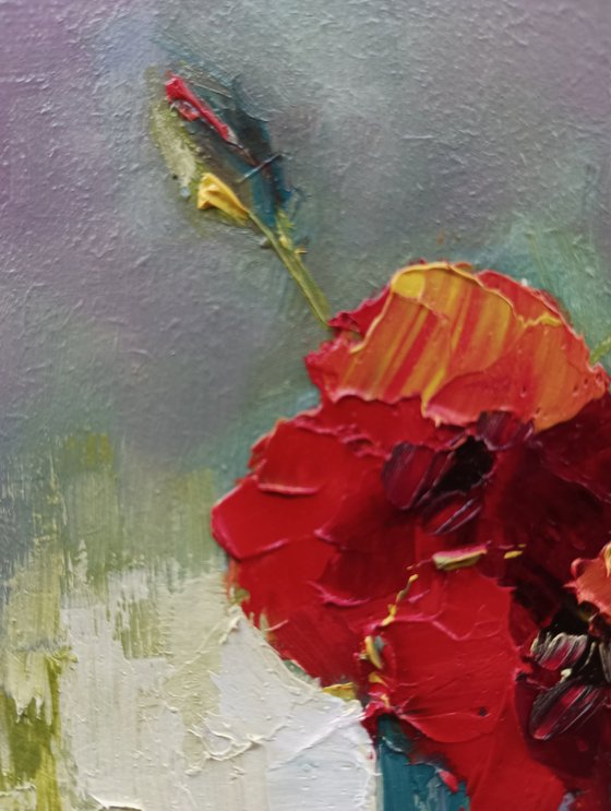 Still life with red poppy