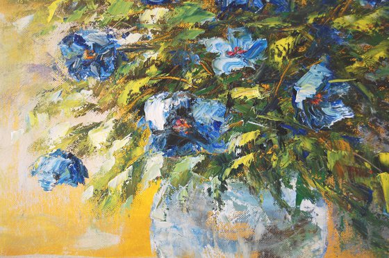 Flowers in blue