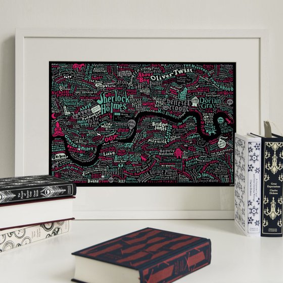 LITERARY LONDON MAP (Red&Green)