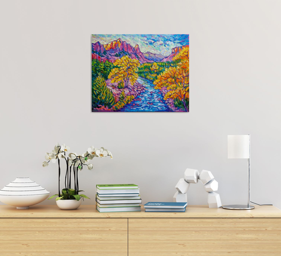 Canyon scenery impressionist oil painting