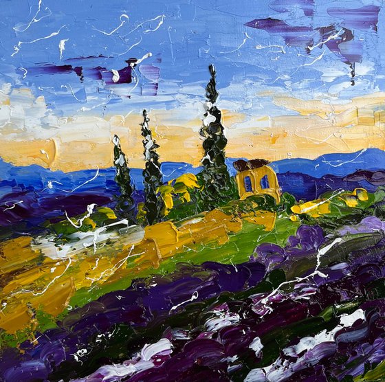 Provence Lavender Field Original Painting
