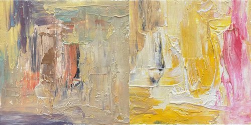 Memories V — diptych, contemporary abstract by ILDAR M. EXESALLE