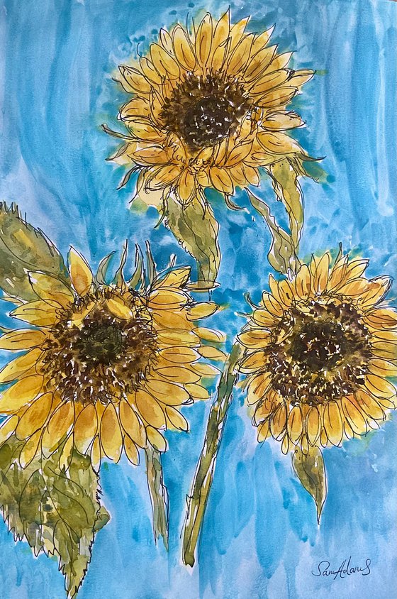 Three Sunflowers
