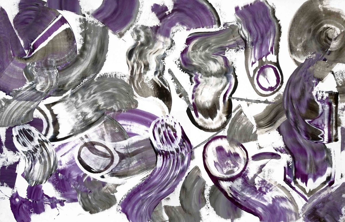 Abstract Acrylic Painting By Sumit Mehndiratta, 60 X 37", Composition No. 148, Original Artwork