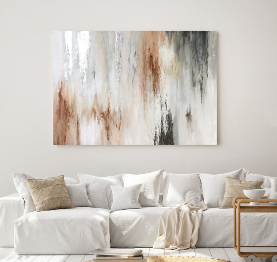 "Instant 2" Abstract gray brown beige art
