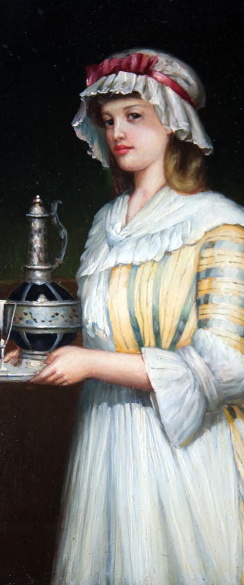 Miniature XIXth.C. Young lady portrait by GOUYETTE jean-michel