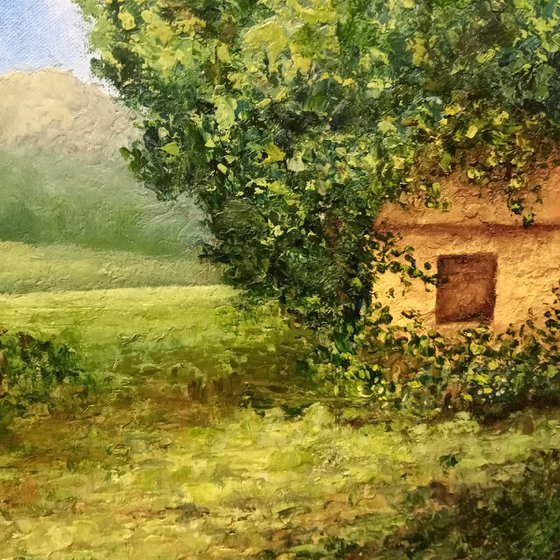 The Cottage 16 x 20 Oil on Canvas Board