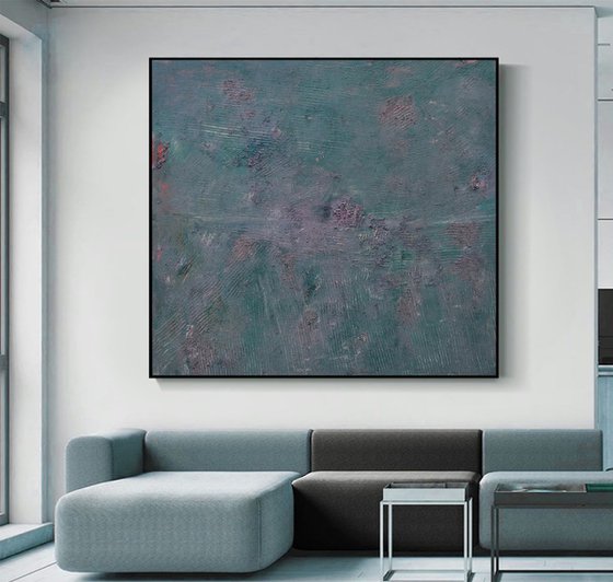 XXL large green oil painting