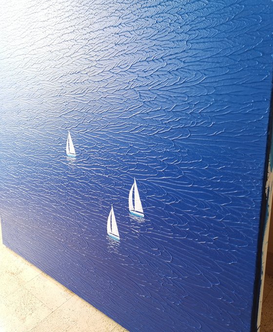 Blue ocean", n.24 - textured painting
