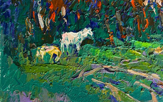 Yellow sunset behind tree