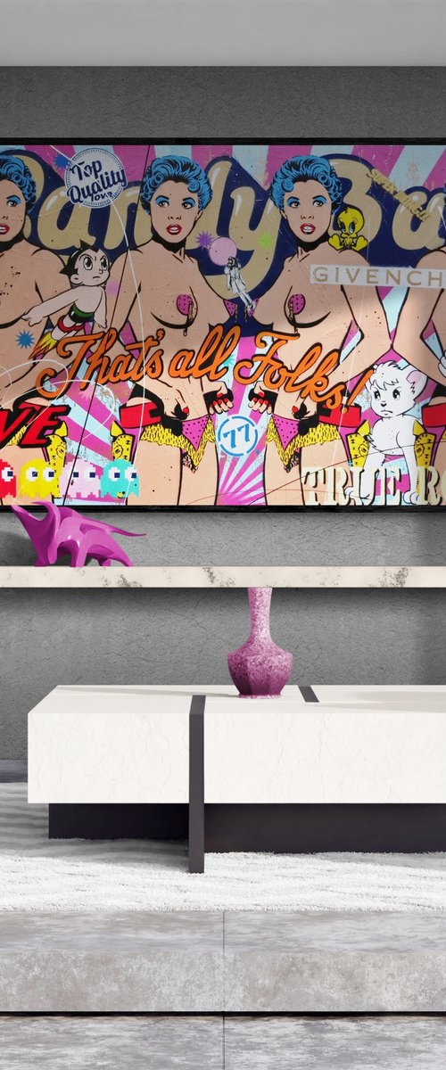 Candy's New Love 240cm x 120cm Candy Barr Textured Urban Pop Art by Franko