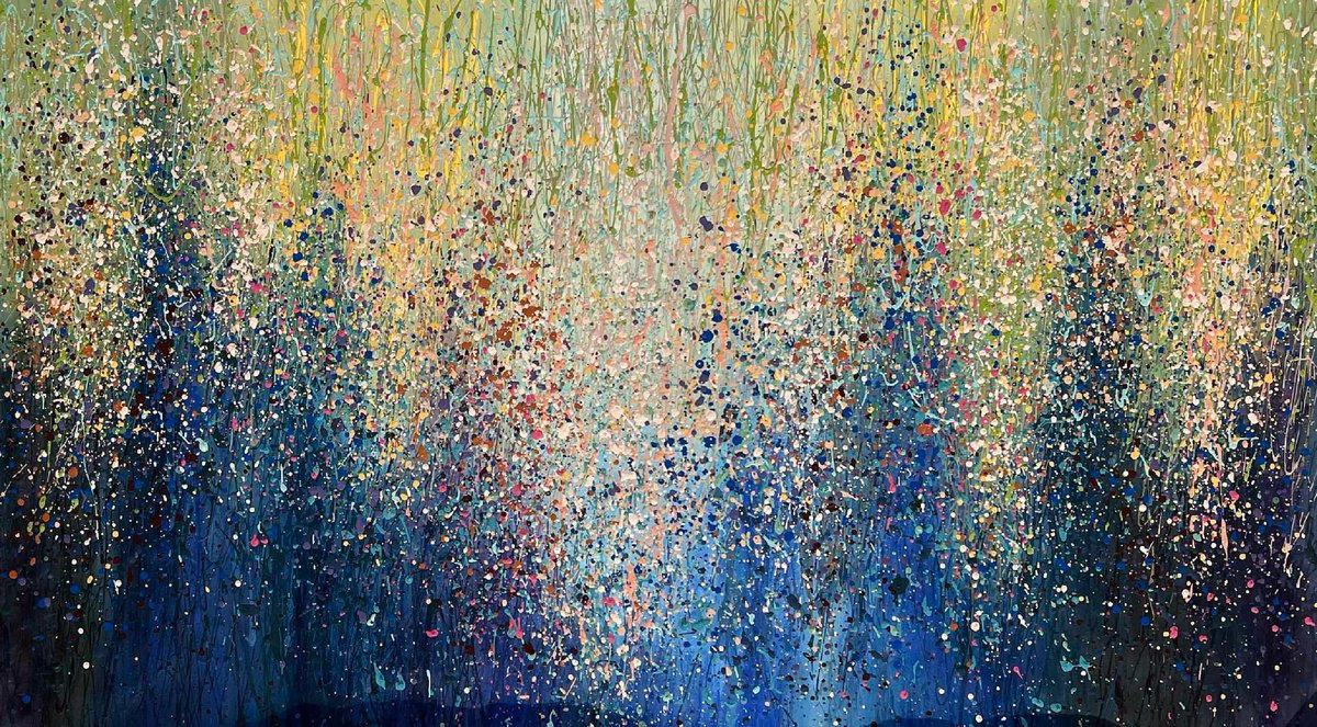 Abstract Acrylic Painting By Bogdana Antoniuk, 60 X 33, Harmony, Original Artwork