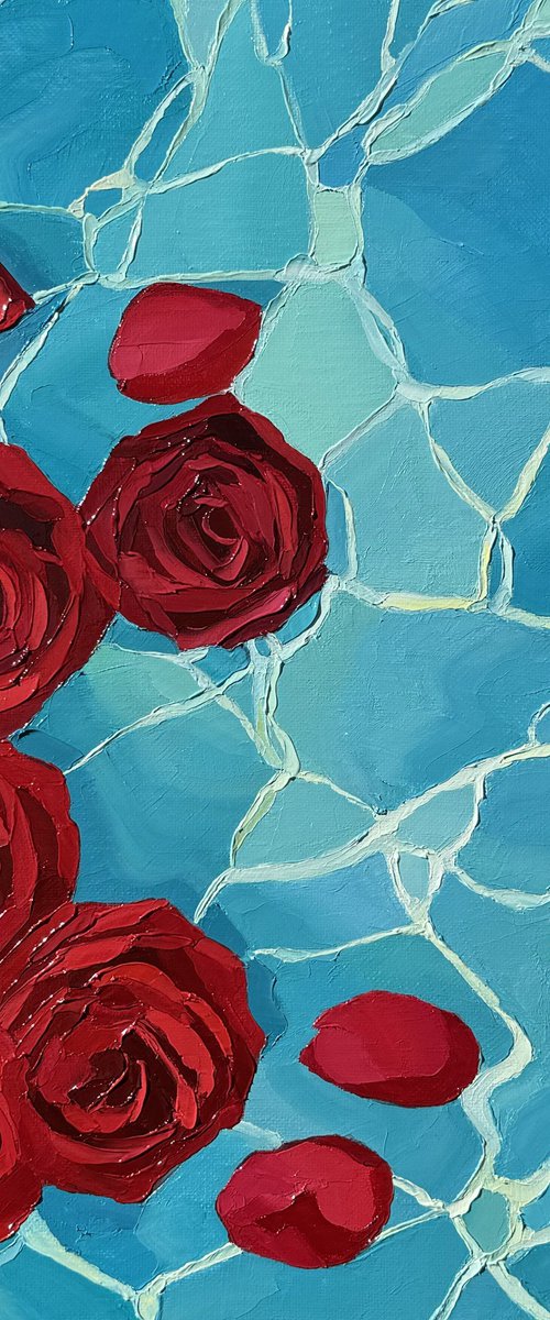 Crimson petals.Blue silence by Ulyana Korol