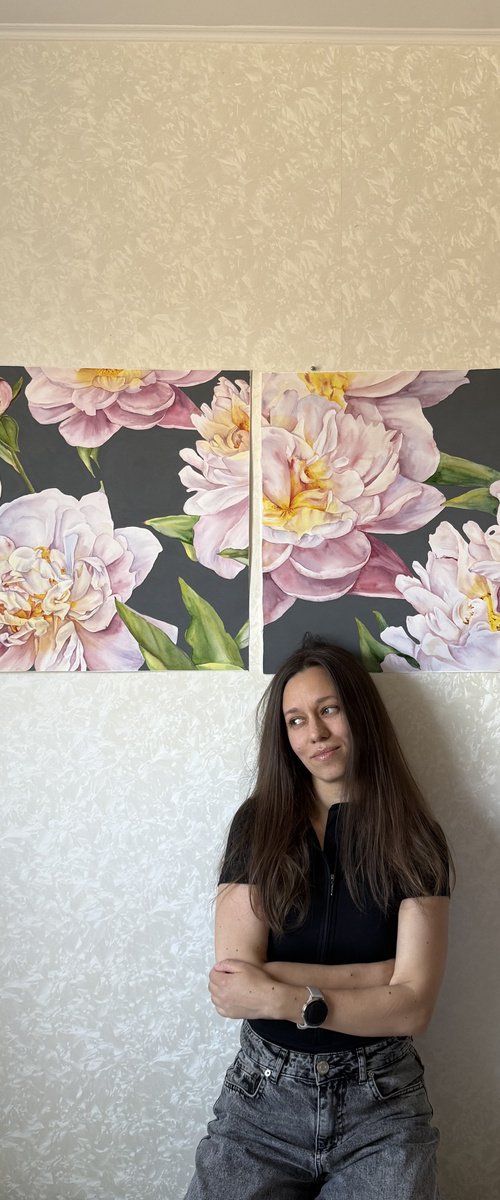 Inner Gardens Diptych by Anna Lyashenko