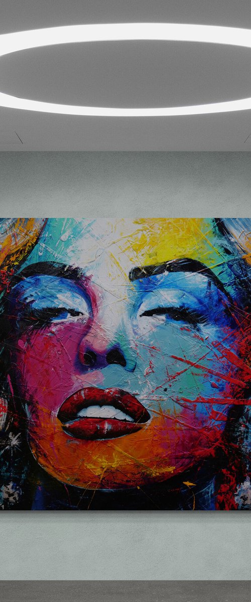 Marilyn Nectar 150cm x 150cm Marilyn Monroe Abstract Realism Art by Franko