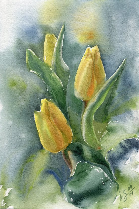 Sunlit Tulips