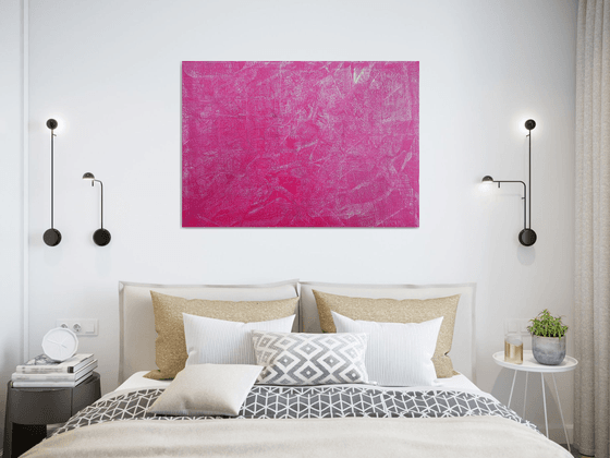 Love me sweet - large purple silver and black abstract painting