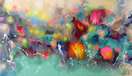 "Floral Musical Accompaniment", LARGE Painting