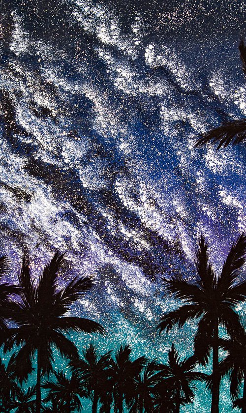 Palm trees shadows and starlight by Rimma Savina