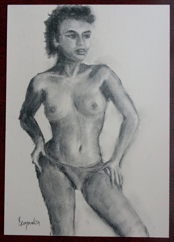 Female Figure 40 Charcoal Sketch