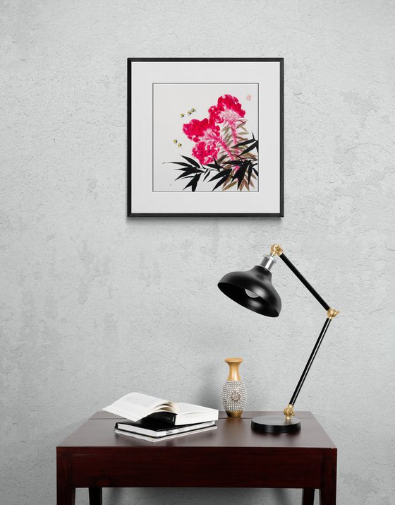 Celosia, Bamboo and Bees